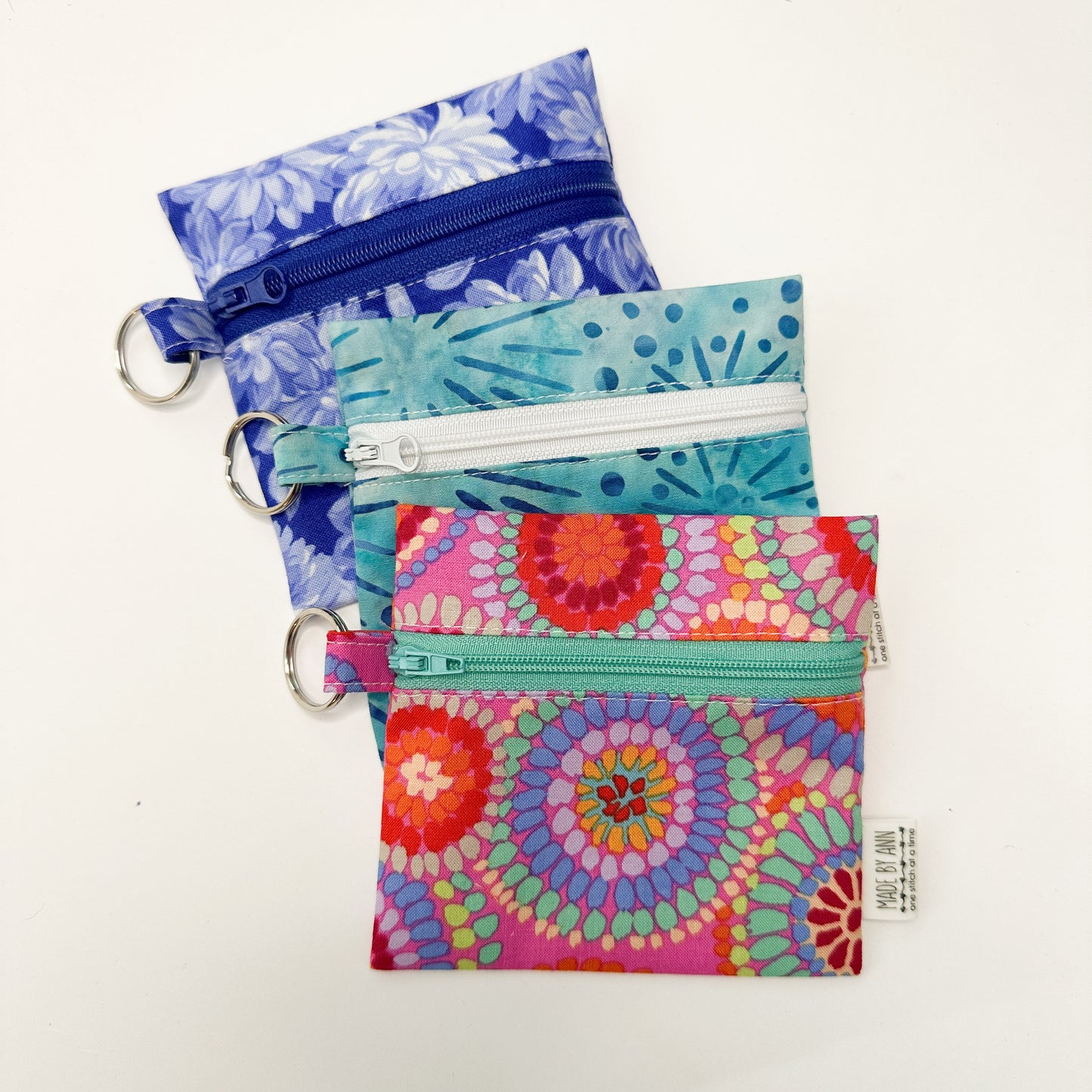 Keyring zipper pouches