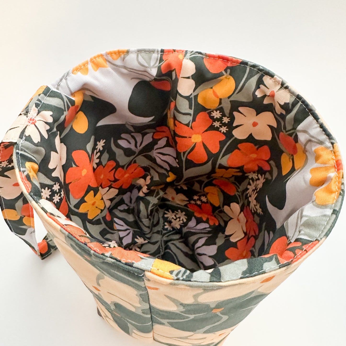 Cotton Trash Bag - tropical orange