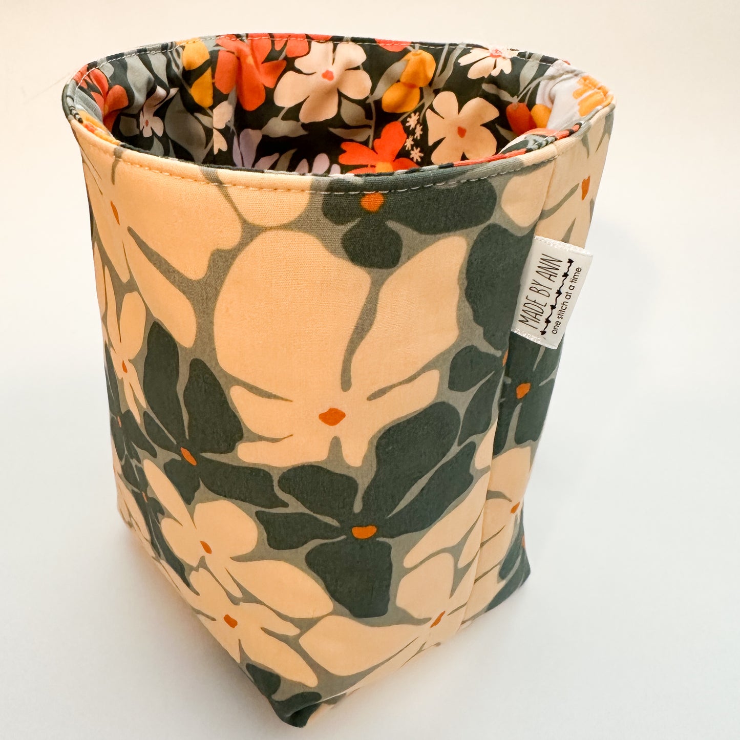 Cotton Trash Bag - tropical orange