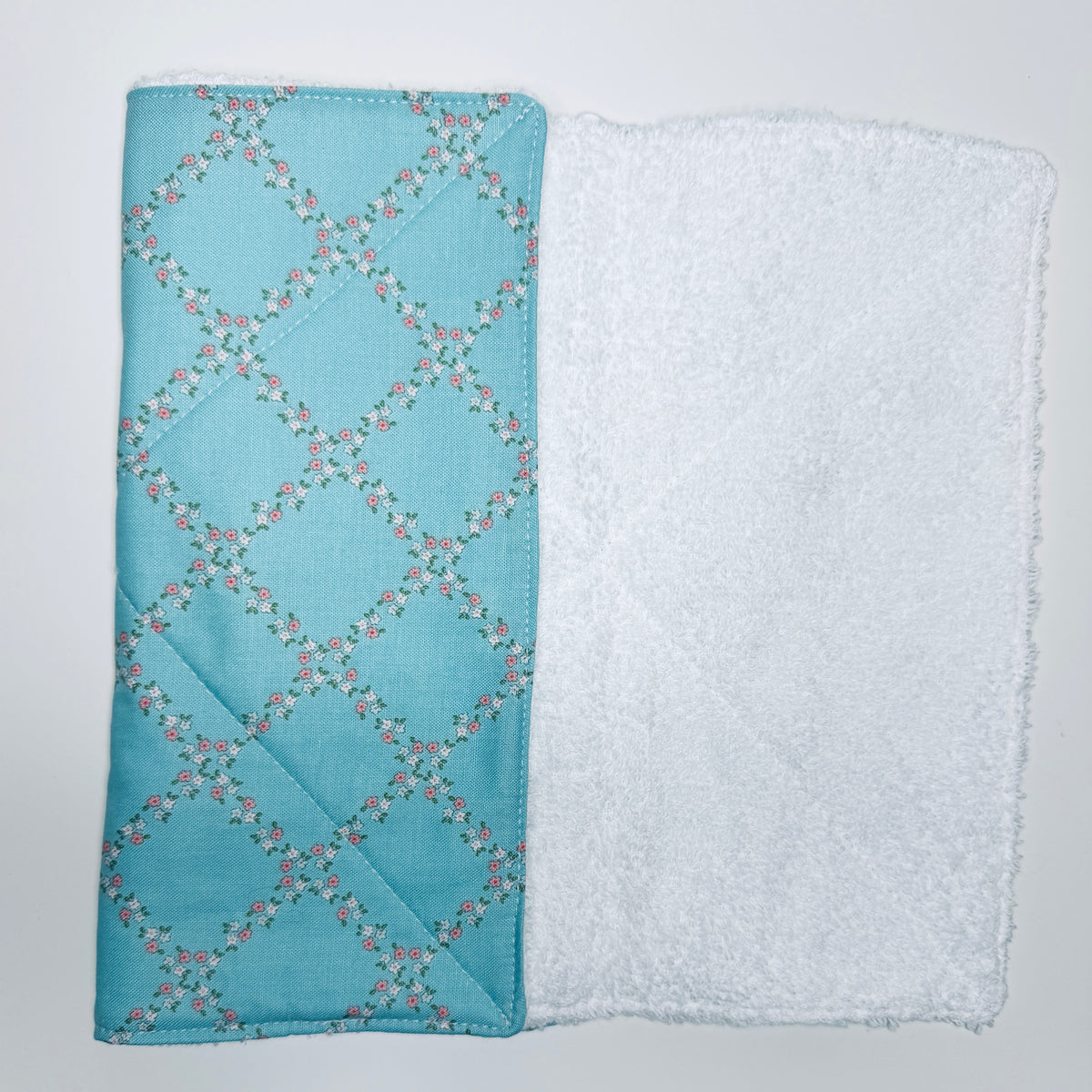 Light Blue Cotton Terry Cleaning Cloths with Coordinating Fabric (set of 2)