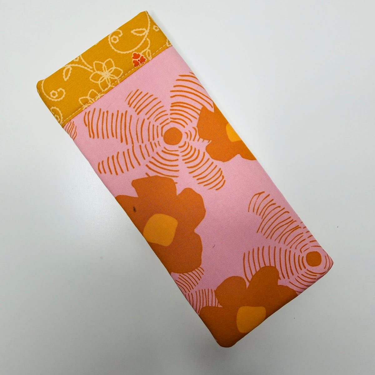 Eyeglass Case - orange & pink floral