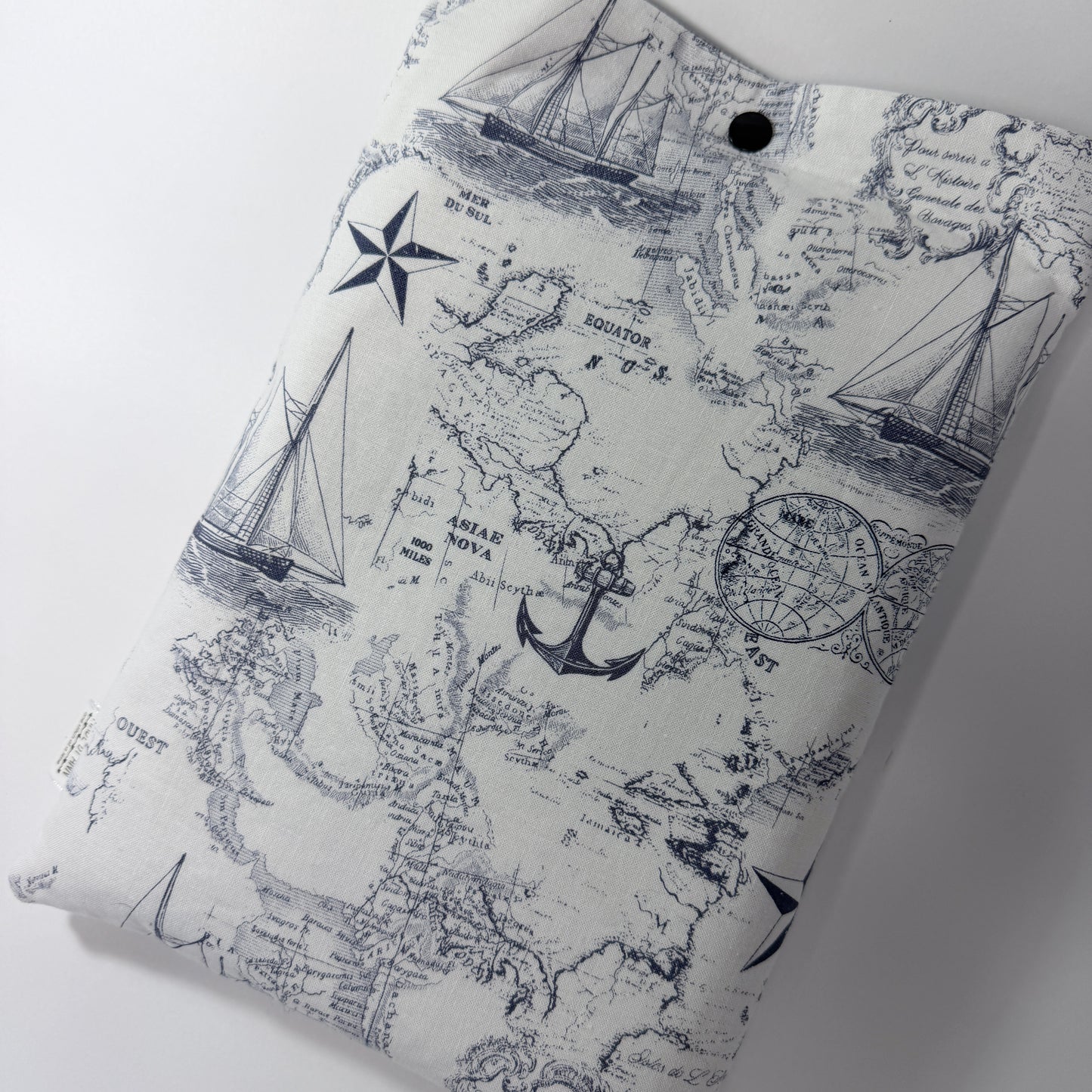 White & Navy Blue Nautical Book Sleeve Set