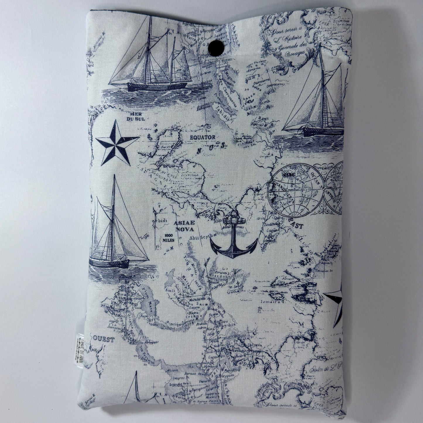 White & Navy Blue Nautical Book Sleeve Set