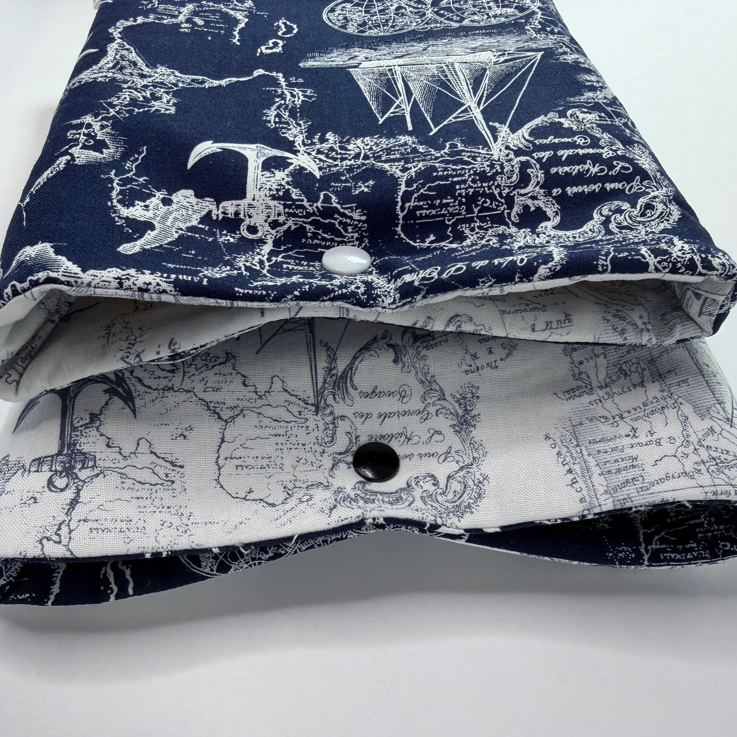 White & Navy Blue Nautical Book Sleeve Set