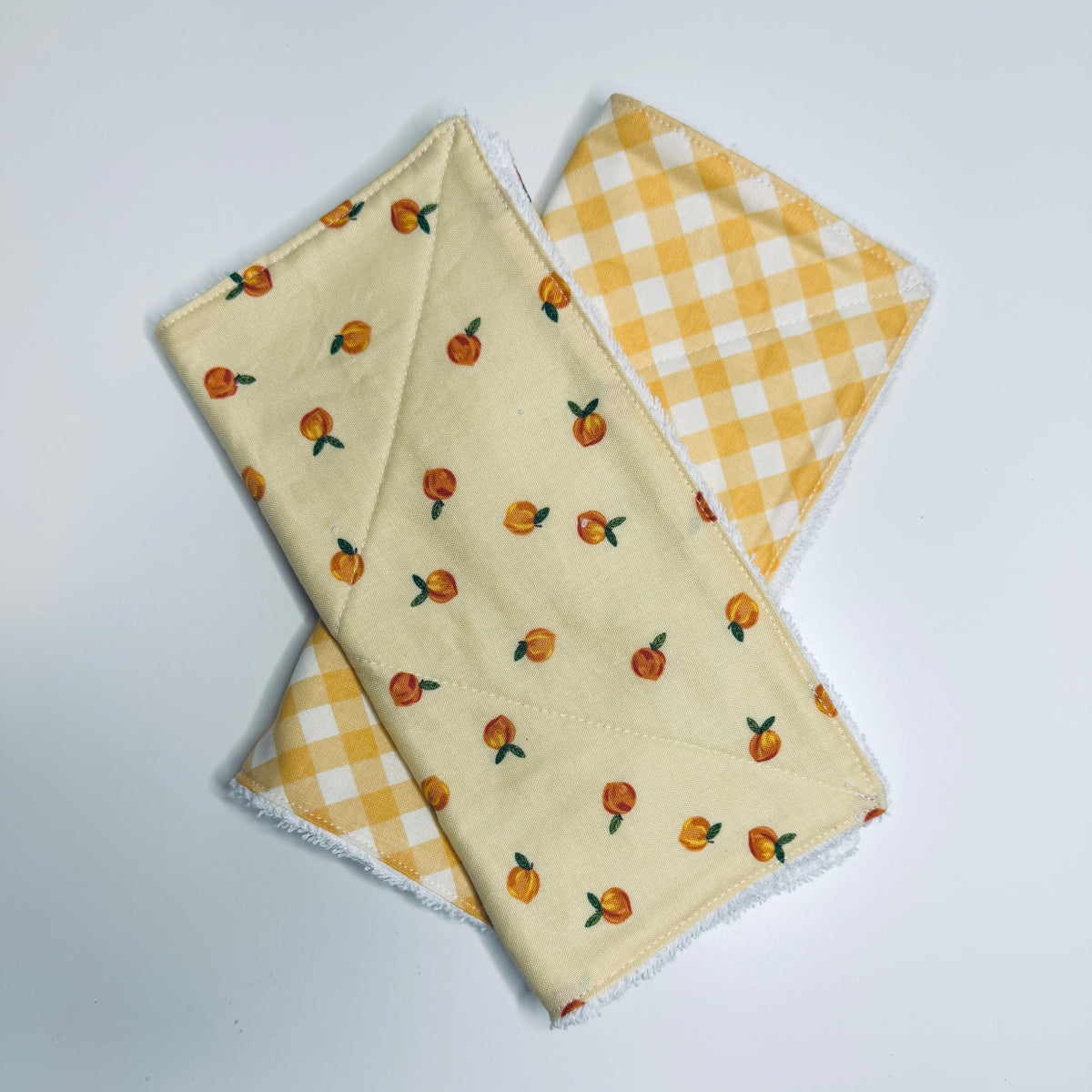 Yellow Cotton Terry Cleaning Cloths with Coordinating Fabric (set of 2)