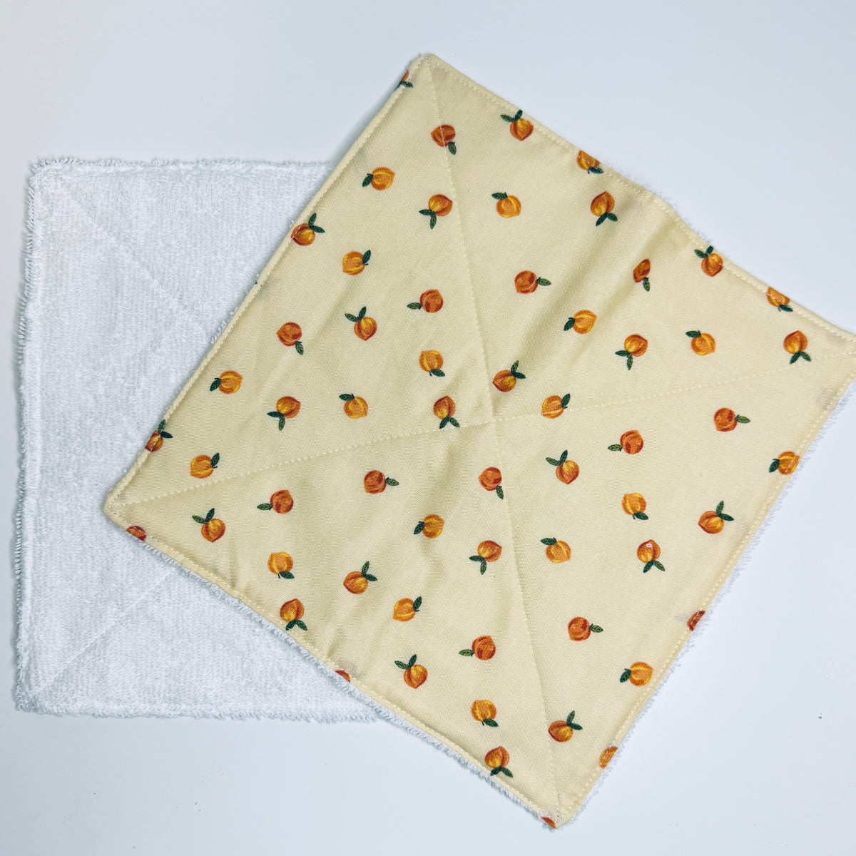 Yellow Cotton Terry Cleaning Cloths with Coordinating Fabric (set of 2)