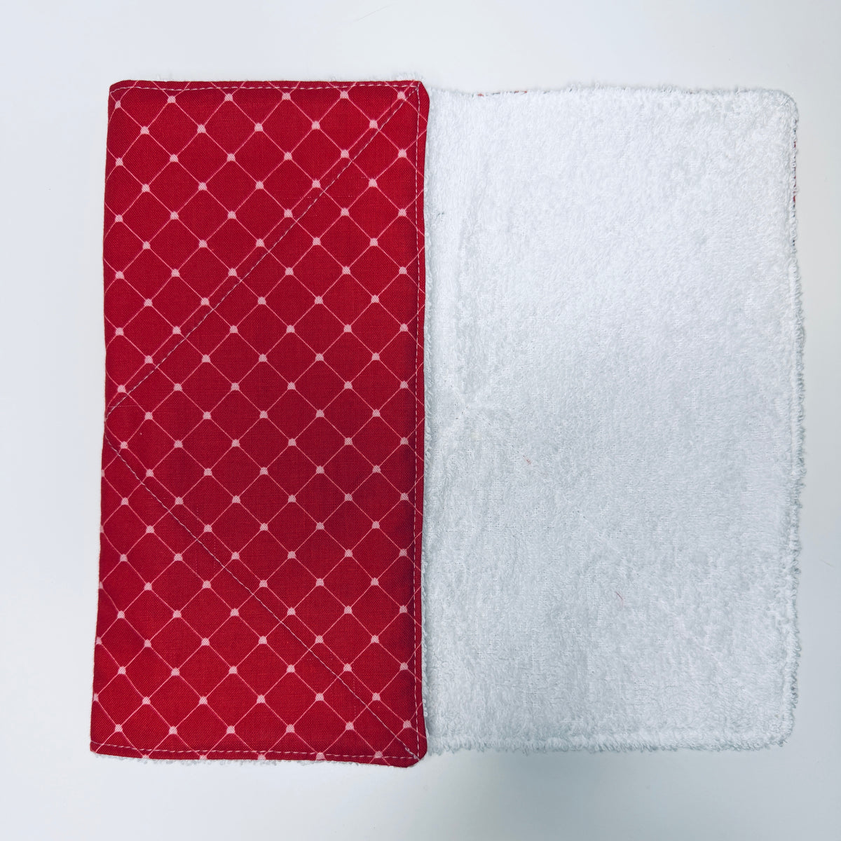 Red Cotton Terry Cleaning Cloths with Coordinating Fabric (set of 2)