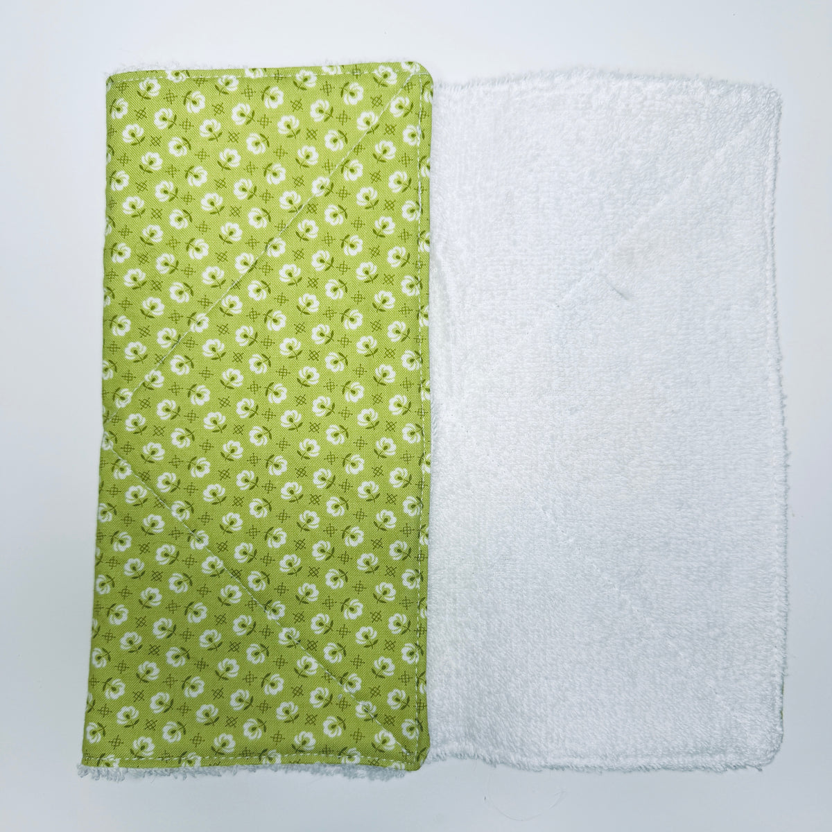 Green Cotton Terry Cleaning Cloths with Coordinating Fabric (set of 2)