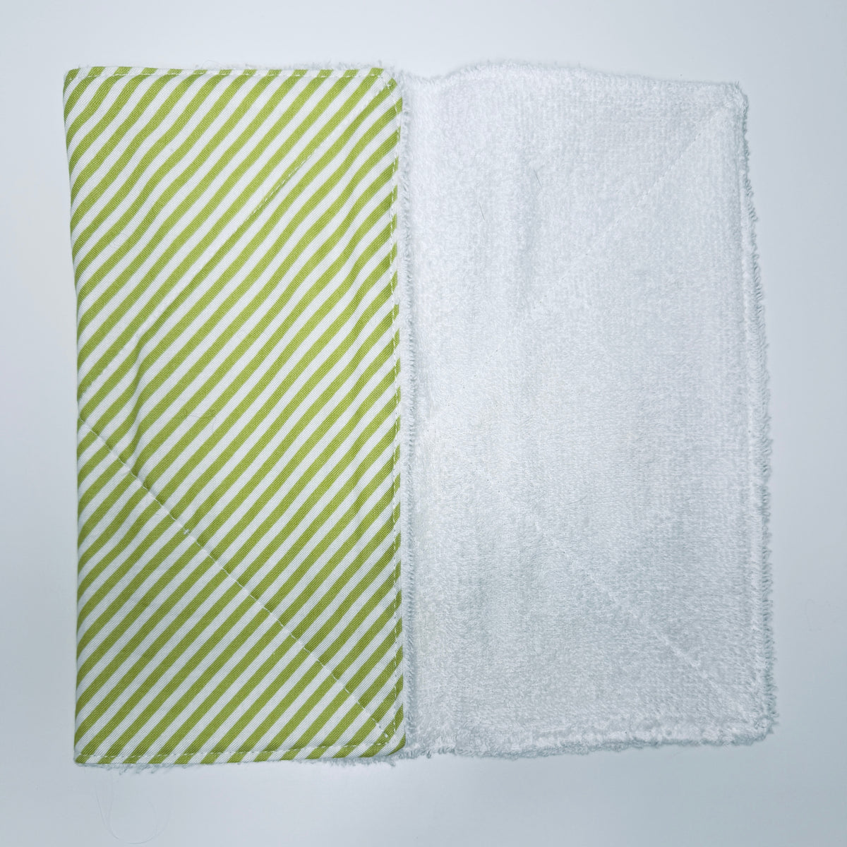 Green Cotton Terry Cleaning Cloths with Coordinating Fabric (set of 2)