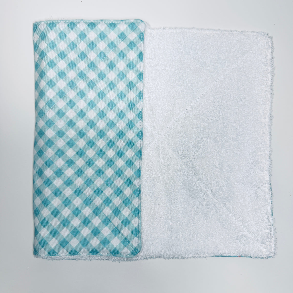 Light Blue Cotton Terry Cleaning Cloths with Coordinating Fabric (set of 2)