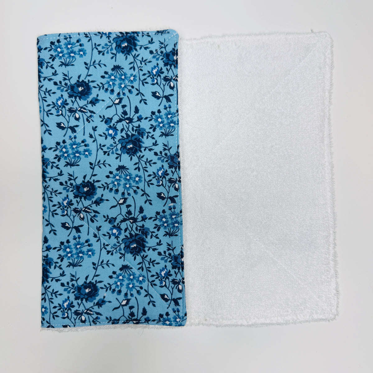 Blue Polka Dot Cotton Terry Cleaning Cloths with Coordinating Fabric (set of 2)
