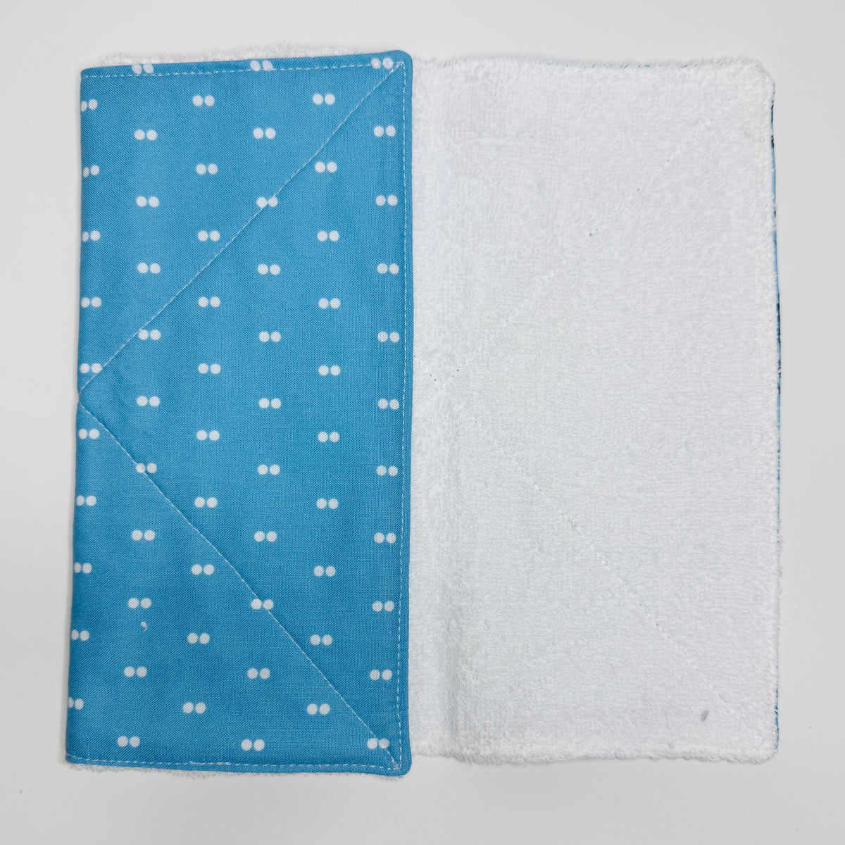 Blue Polka Dot Cotton Terry Cleaning Cloths with Coordinating Fabric (set of 2)