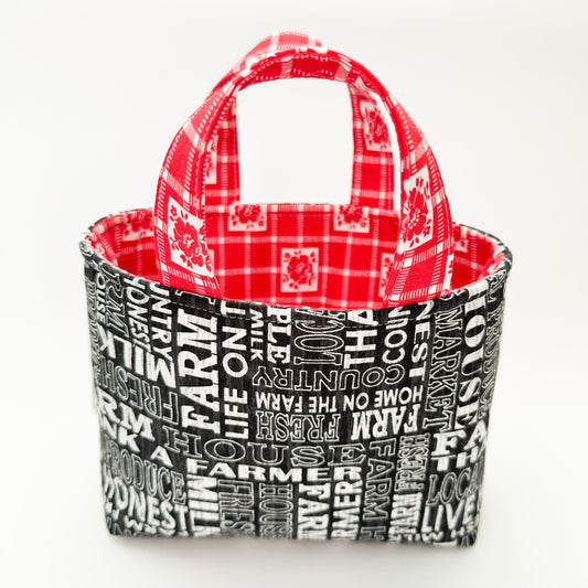 Black & red tote